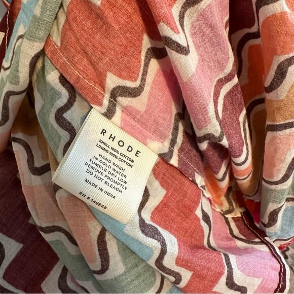Rhode Rainbow Zig Zag Cotton Maxi Dress Small - Picture 9 of 13